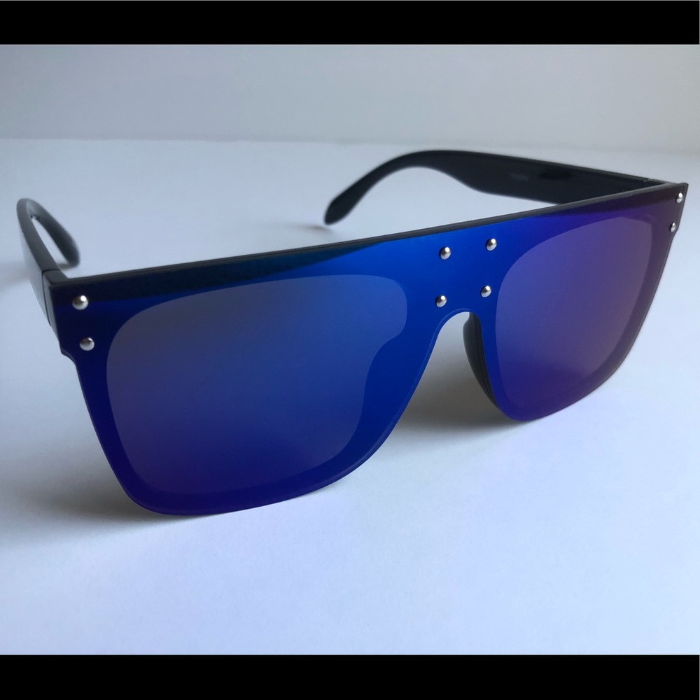 Blue Flat Edge Sunglasses